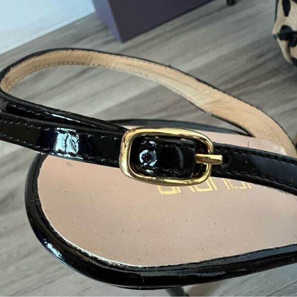 NIB BRUNO FRISONI ROGER VIVIER Animal/Pony Black patent Sandal Heels sz11 - Picture 16 of 17